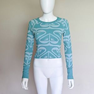 Roxy Logo Crop Long Sleeve Shirt